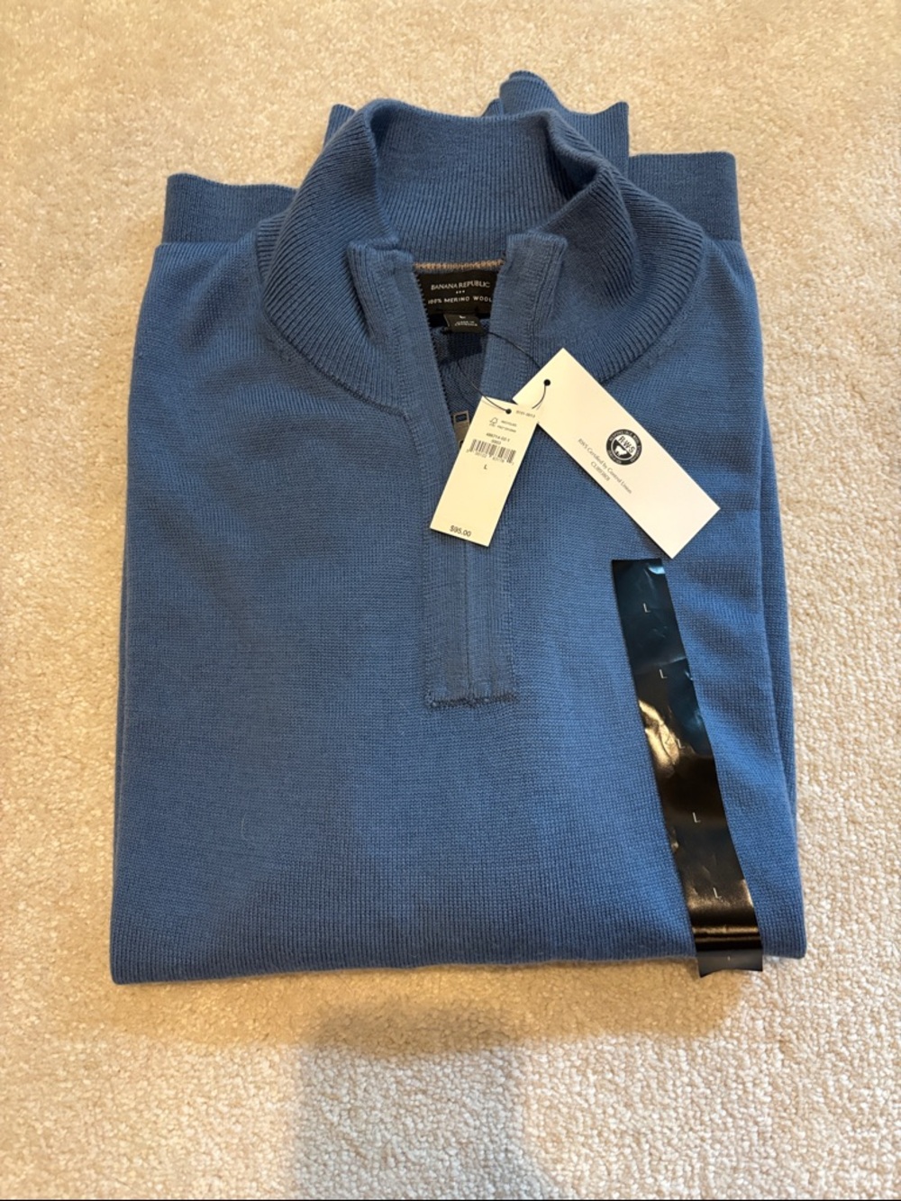 Banana Republic Men’s Slate Blue Half-Zip Sweater